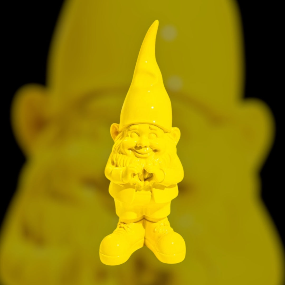 Medium Bright Yellow "Heart Hands" Gnome Figure – Whimsical and Loving Decor | Sign of the times Stoke