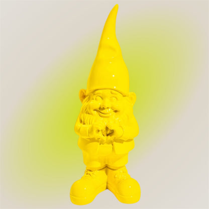 Medium Bright Yellow "Heart Hands" Gnome Figure – Whimsical and Loving Decor | Sign of the times Stoke
