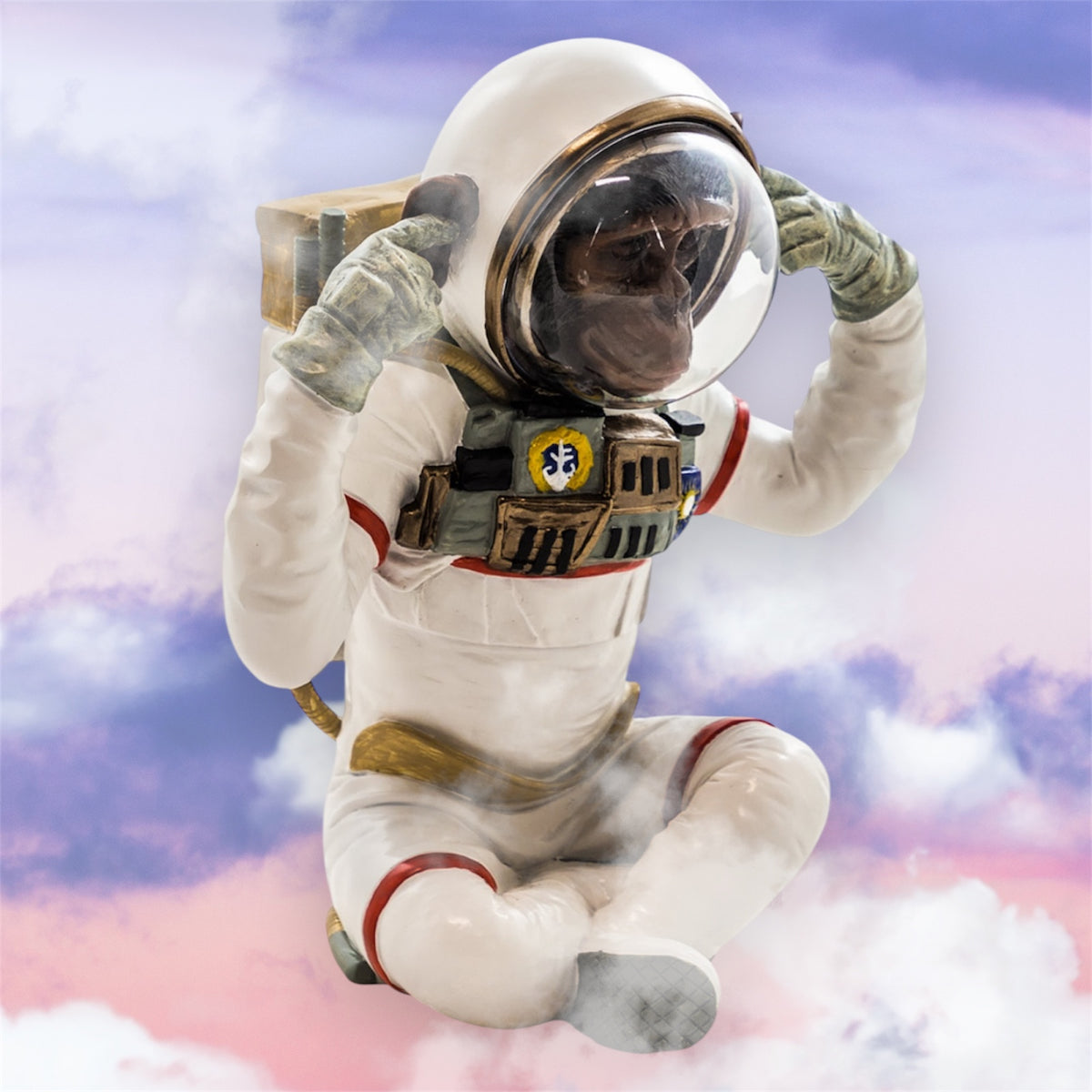 Monkey Astronaut "Hear No Evil" - Quirky Resin Figurine | Sign of the times Stoke