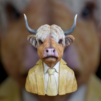 Highland Cow Bust Sculpture – Rustic Farm-Inspired Animal Decor | Sign of the times Stoke