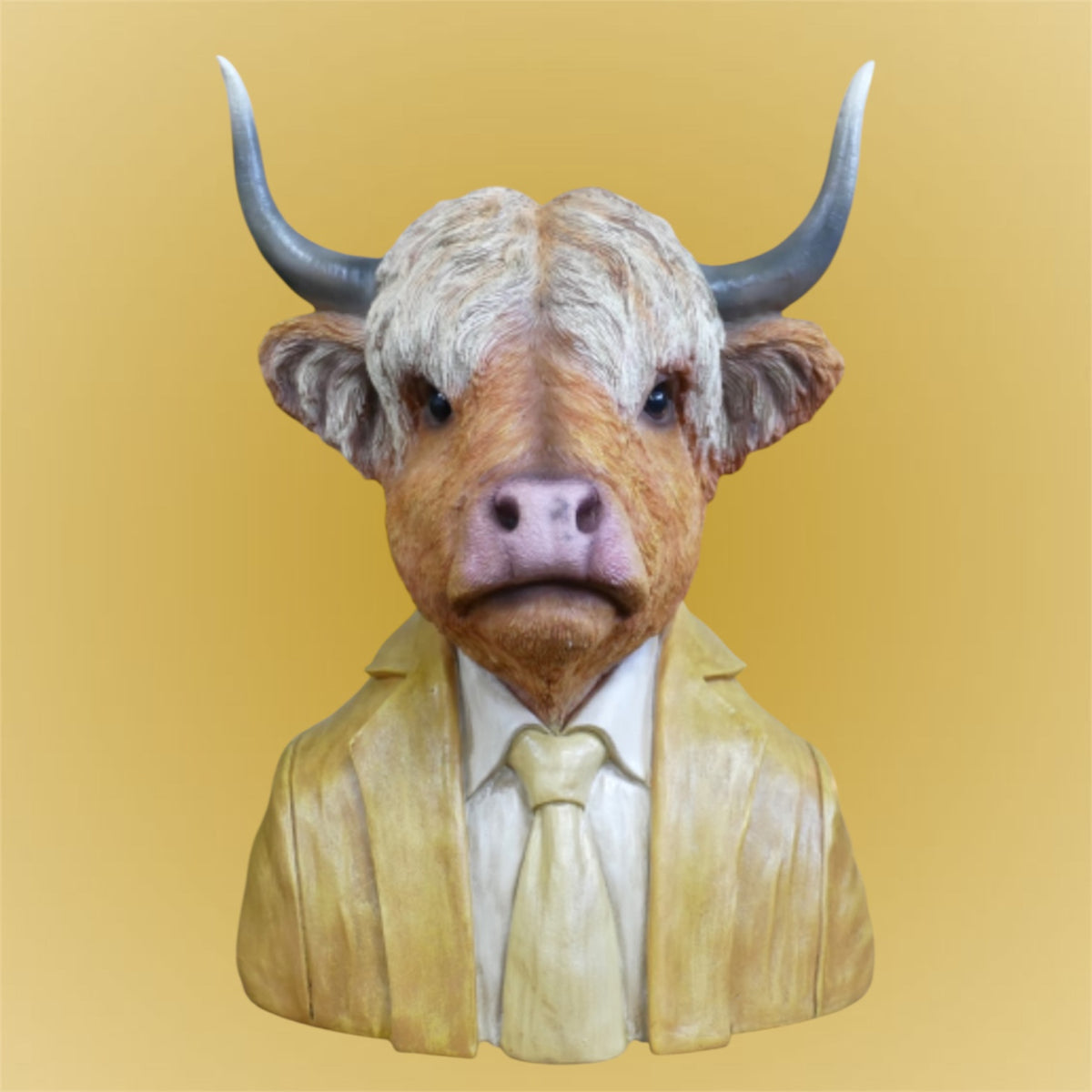 Highland Cow Bust Sculpture – Rustic Farm-Inspired Animal Decor | Sign of the times Stoke