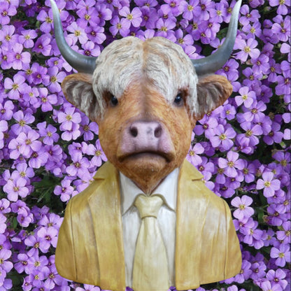 Highland Cow Bust Sculpture – Rustic Farm-Inspired Animal Decor | Sign of the times Stoke