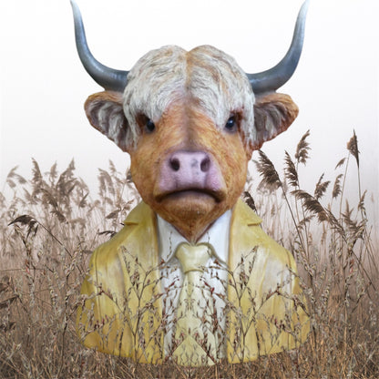 Highland Cow Bust Sculpture – Rustic Farm-Inspired Animal Decor | Sign of the times Stoke