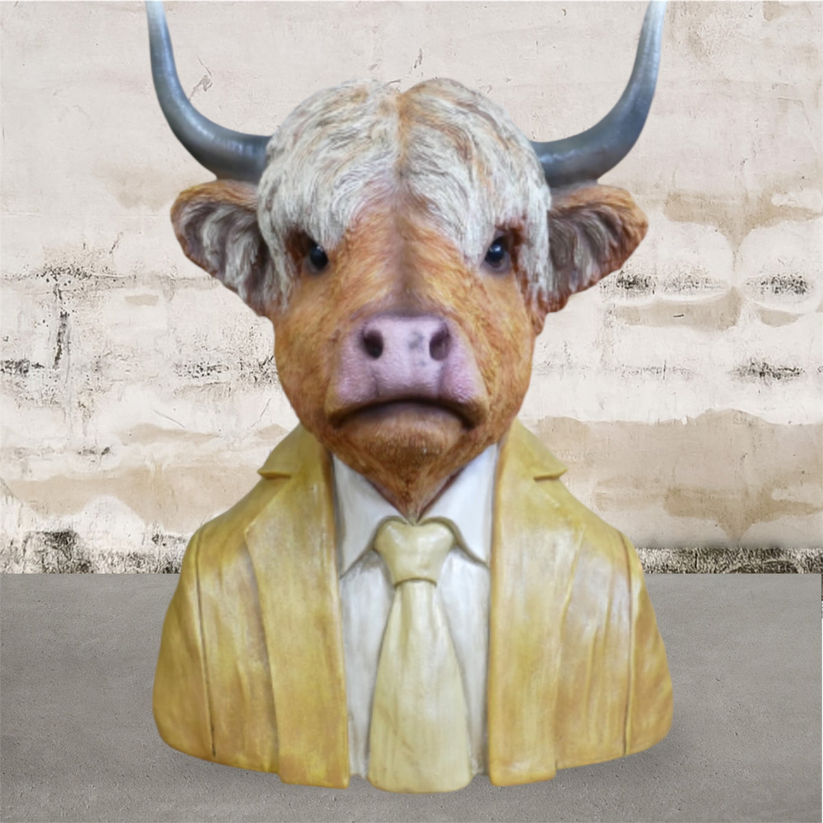 Highland Cow Bust Sculpture – Rustic Farm-Inspired Animal Decor | Sign of the times Stoke
