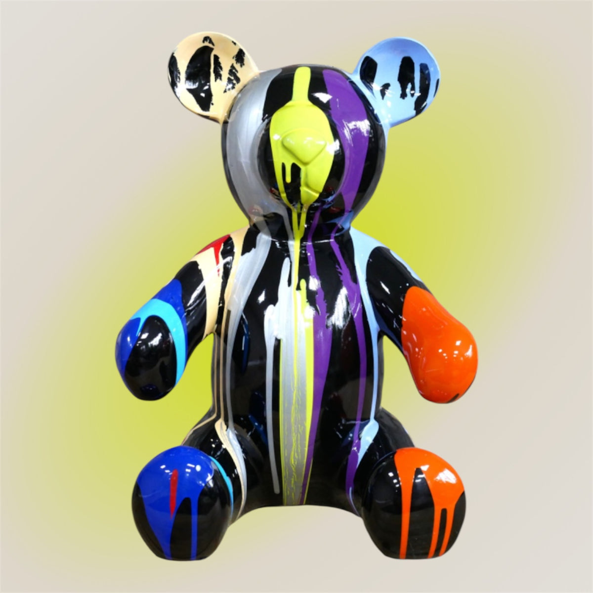 Splash Painted Bear – Bold & Colourful Artistic Animal Sculpture | Sign of the times Stoke