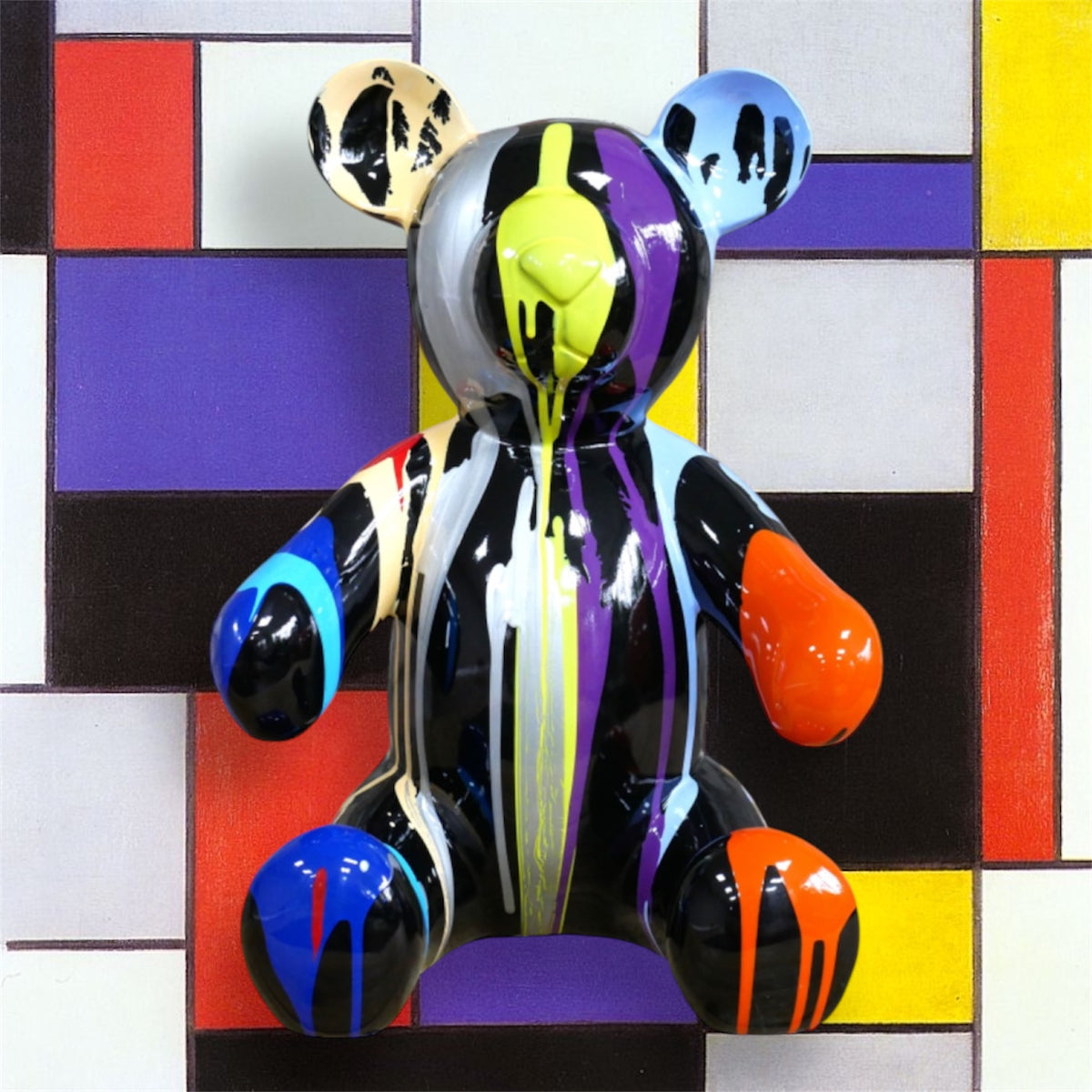 Splash Painted Bear – Bold & Colourful Artistic Animal Sculpture | Sign of the times Stoke