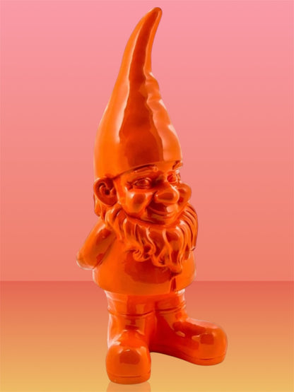Giant Orange Standing Gnome Figure - Joyful Garden or Home Decor | Sign of the times Stoke