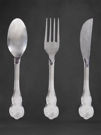 Huge Sliver Knife, Fork, and Spoon Wall Art Set – Elegant Culinary Wall Decor | Sign of the times Stoke
