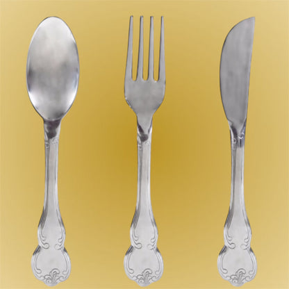 Huge Sliver Knife, Fork, and Spoon Wall Art Set – Elegant Culinary Wall Decor | Sign of the times Stoke