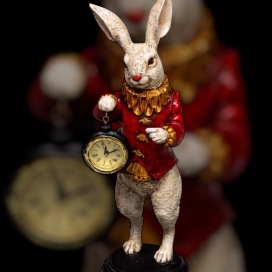 The White Standing Clock Figure with Red Jacket | Sign of the times Stoke