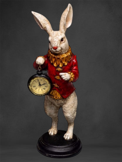 The White Standing Clock Figure with Red Jacket | Sign of the times Stoke