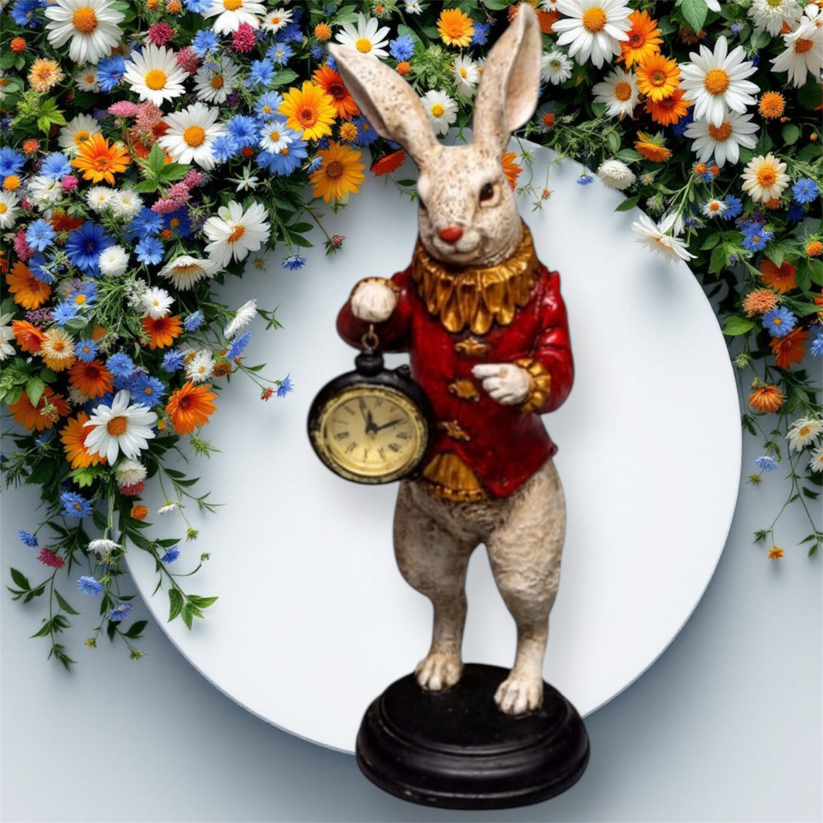 The White Standing Clock Figure with Red Jacket | Sign of the times Stoke