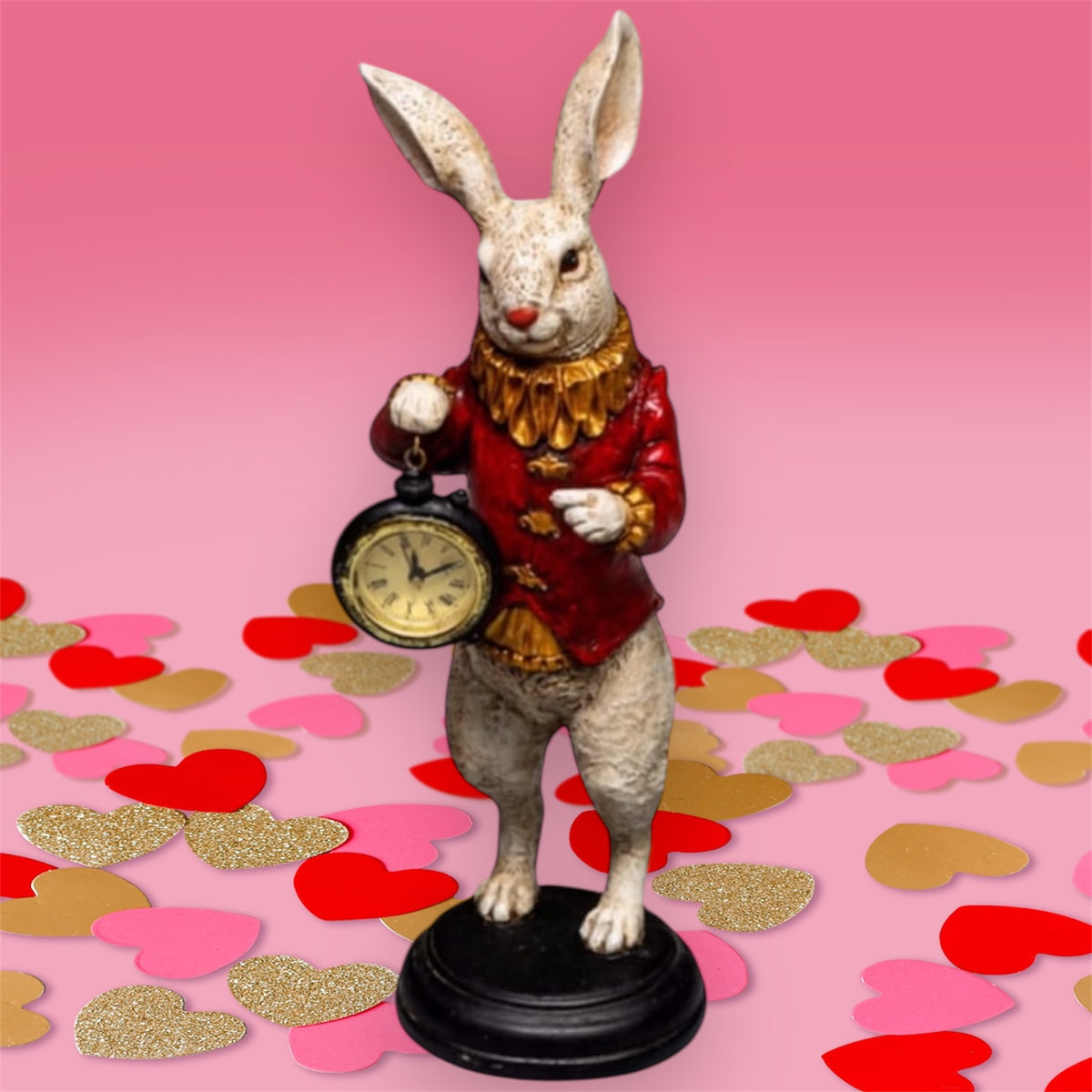 The White Standing Clock Figure with Red Jacket | Sign of the times Stoke