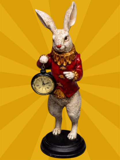 The White Standing Clock Figure with Red Jacket | Sign of the times Stoke