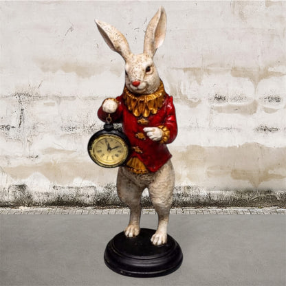 The White Standing Clock Figure with Red Jacket | Sign of the times Stoke