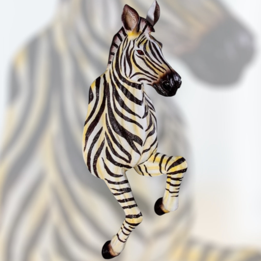 Running Zebra Wall Figure – Large Resin Zebra Sculpture | Sign of the times Stoke