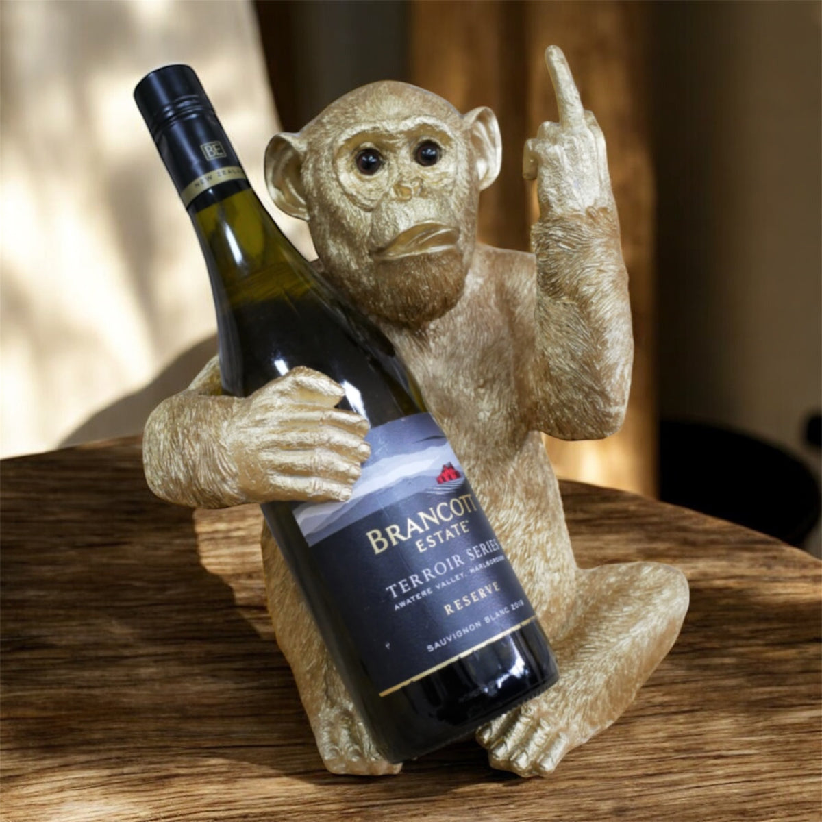 Up Yours Monkey Gold Wine Holder – Quirky & Bold Bottle Display | Sign of the times Stoke