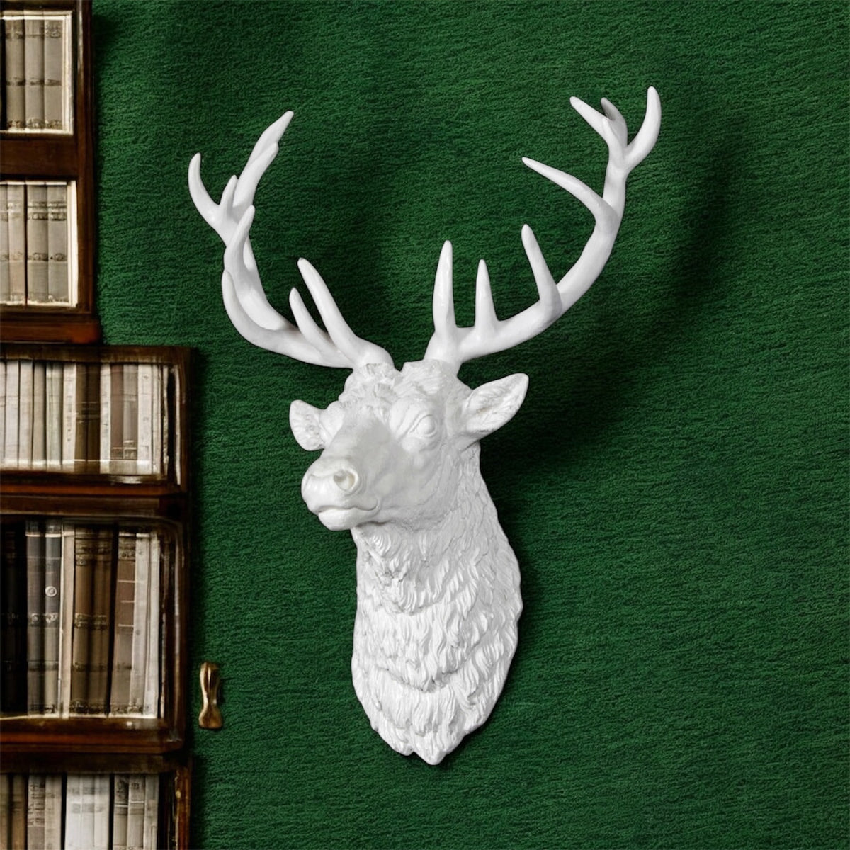 Elegant White Stag Head Wall Sculpture – Resin Wall Art | Sign of the times Stoke