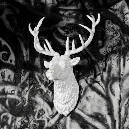 Elegant White Stag Head Wall Sculpture – Resin Wall Art | Sign of the times Stoke