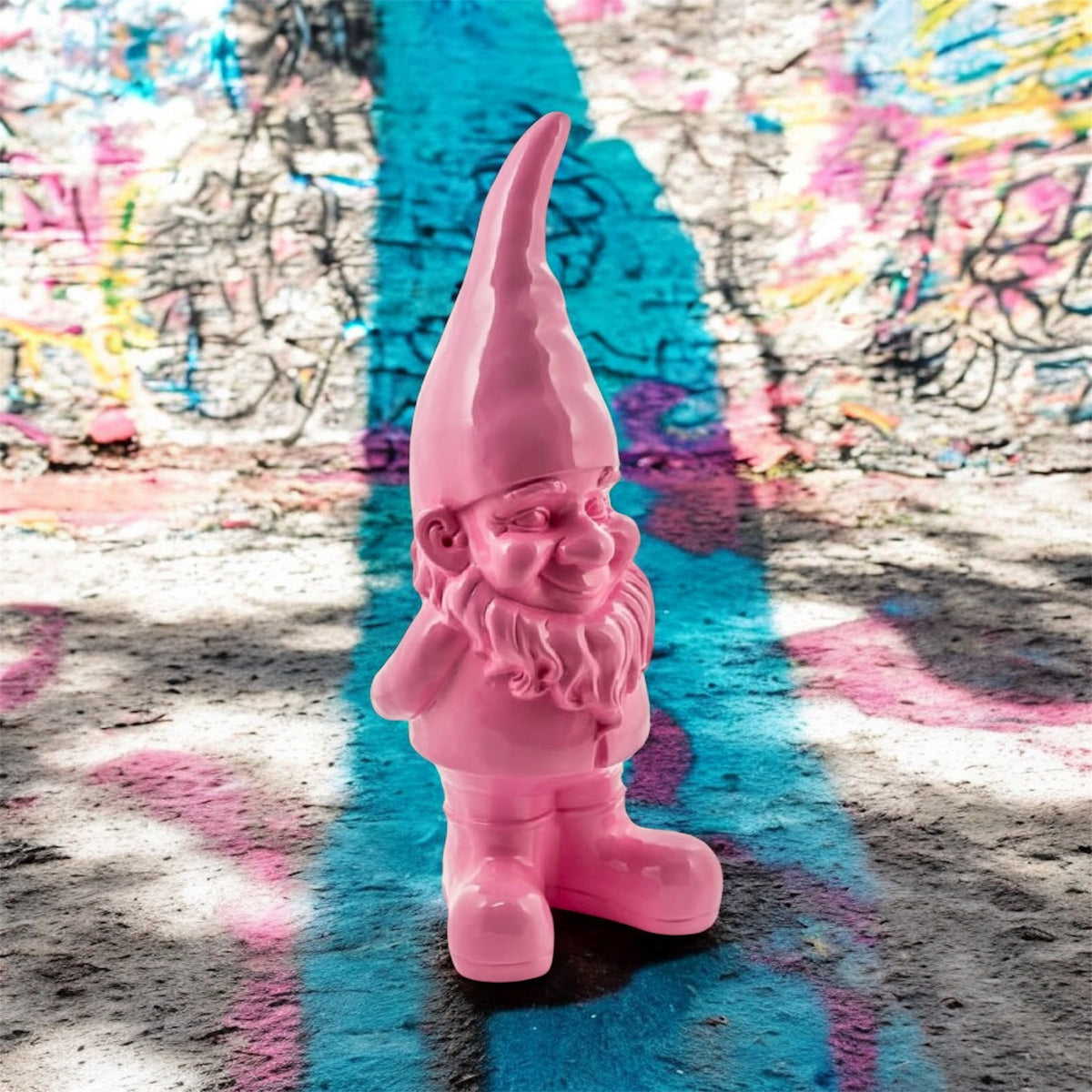Large Bright Pink Standing Gnome Figure – Fun & Vibrant Garden or Home Decor | Sign of the times Stoke