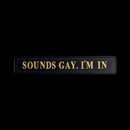 Sounds Gay, I'm In" Sign - Black and Gold MDF Wall Art | Sign of the times Stoke