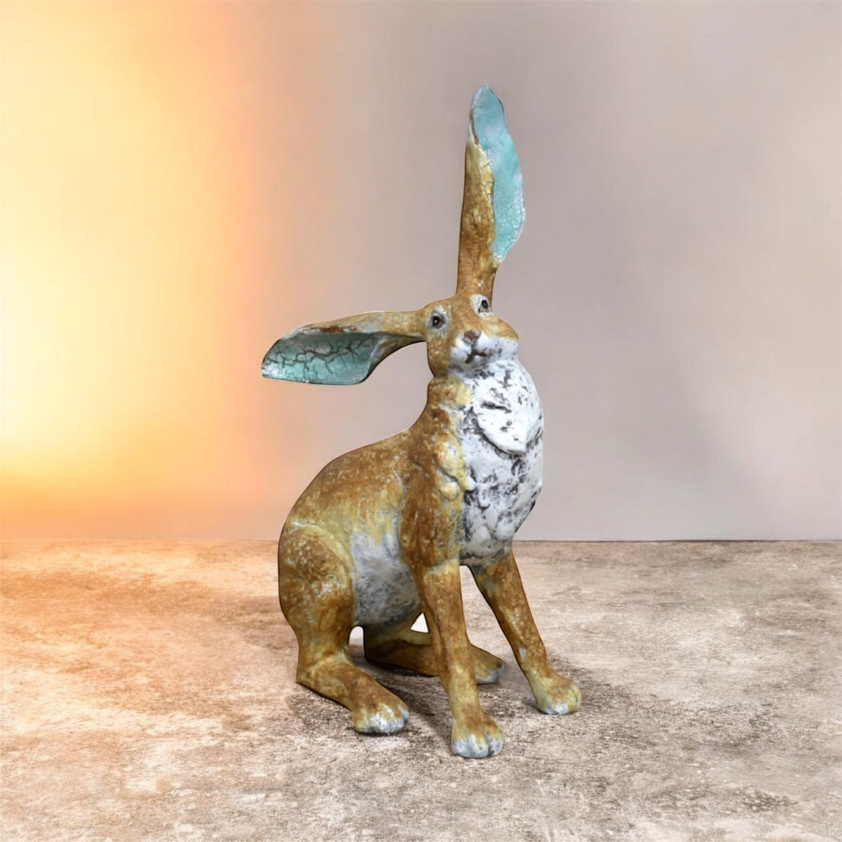 Sitting Hare Sculpture – Delightful Resin Hare Ornament | Sign of the times Stoke