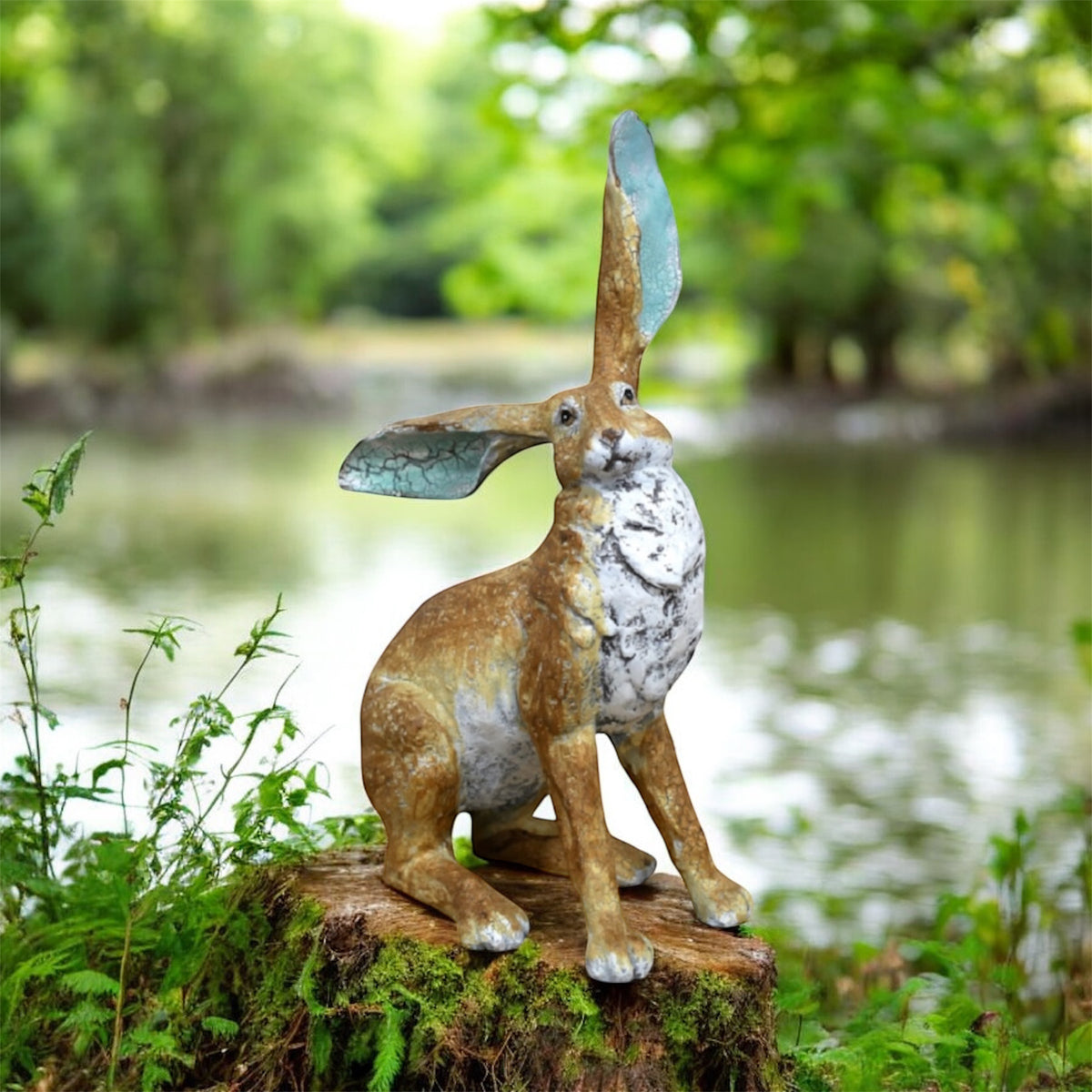 Sitting Hare Sculpture – Delightful Resin Hare Ornament | Sign of the times Stoke