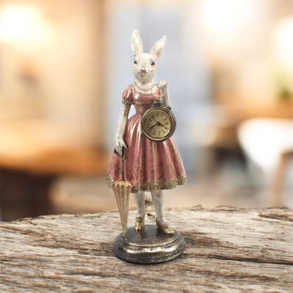 Lady Rabbit Standing Clock Figure – Whimsical Decorative Timepiece | Sign of the times Stoke