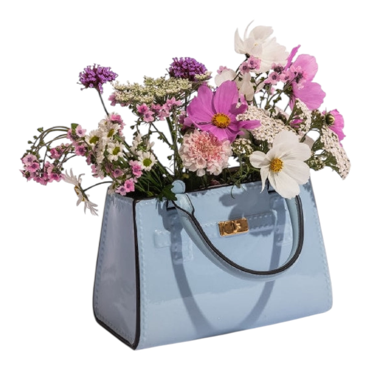 Light Blue Ceramic Handbag Vase – Chic Modern Decorative Vase | Sign of the times Stoke