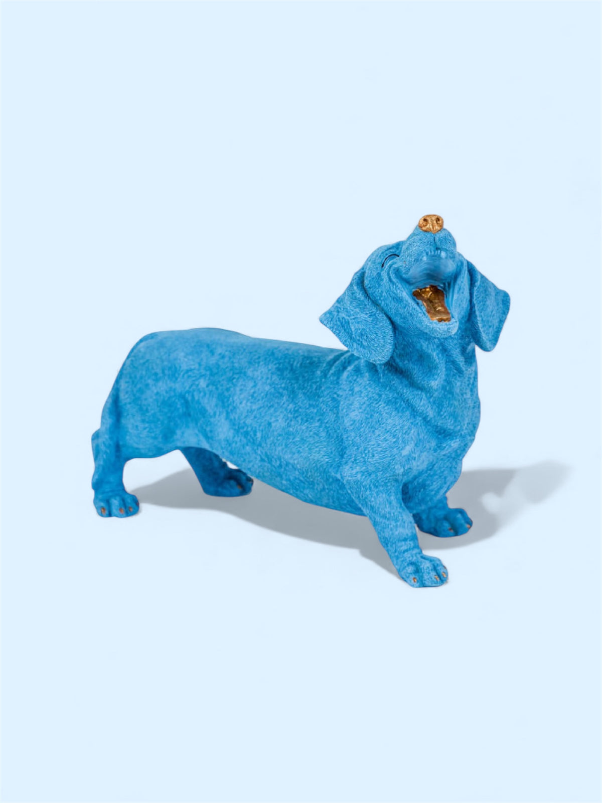 Blue Laughing Dachshund Figure – Fun & Quirky Dog Decor | Sign of the times Stoke