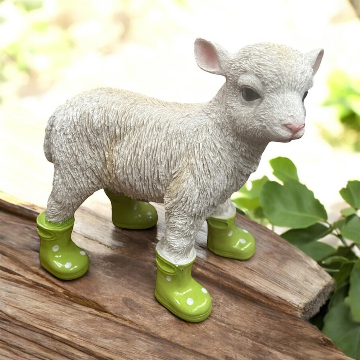 Lamb with Green Wellies – Adorable Resin Farm Animal Ornament | Sign of the times Stoke