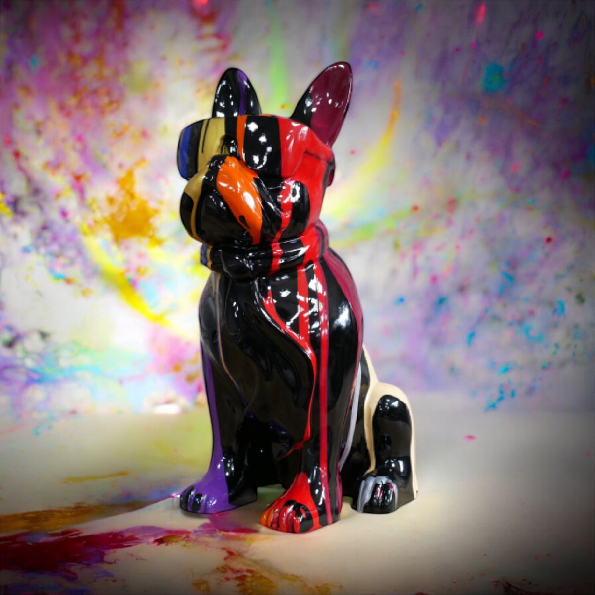 Multi-Colour Dog with Sunglasses – Funky Decorative Dog Sculpture | Sign of the times Stoke