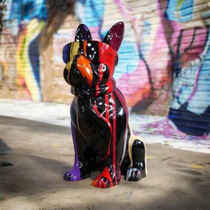 Multi-Colour Dog with Sunglasses – Funky Decorative Dog Sculpture | Sign of the times Stoke