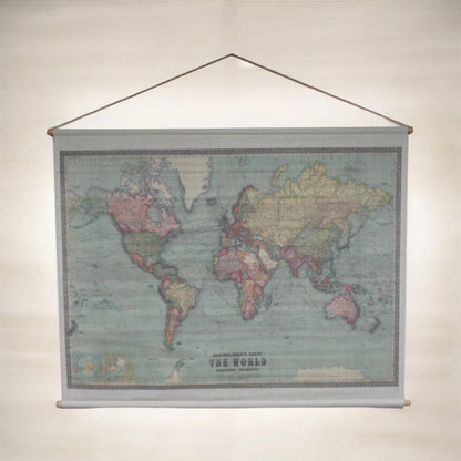 Large World Map Canvas Wall Art – Statement Global Map Print | Sign of the times Stoke
