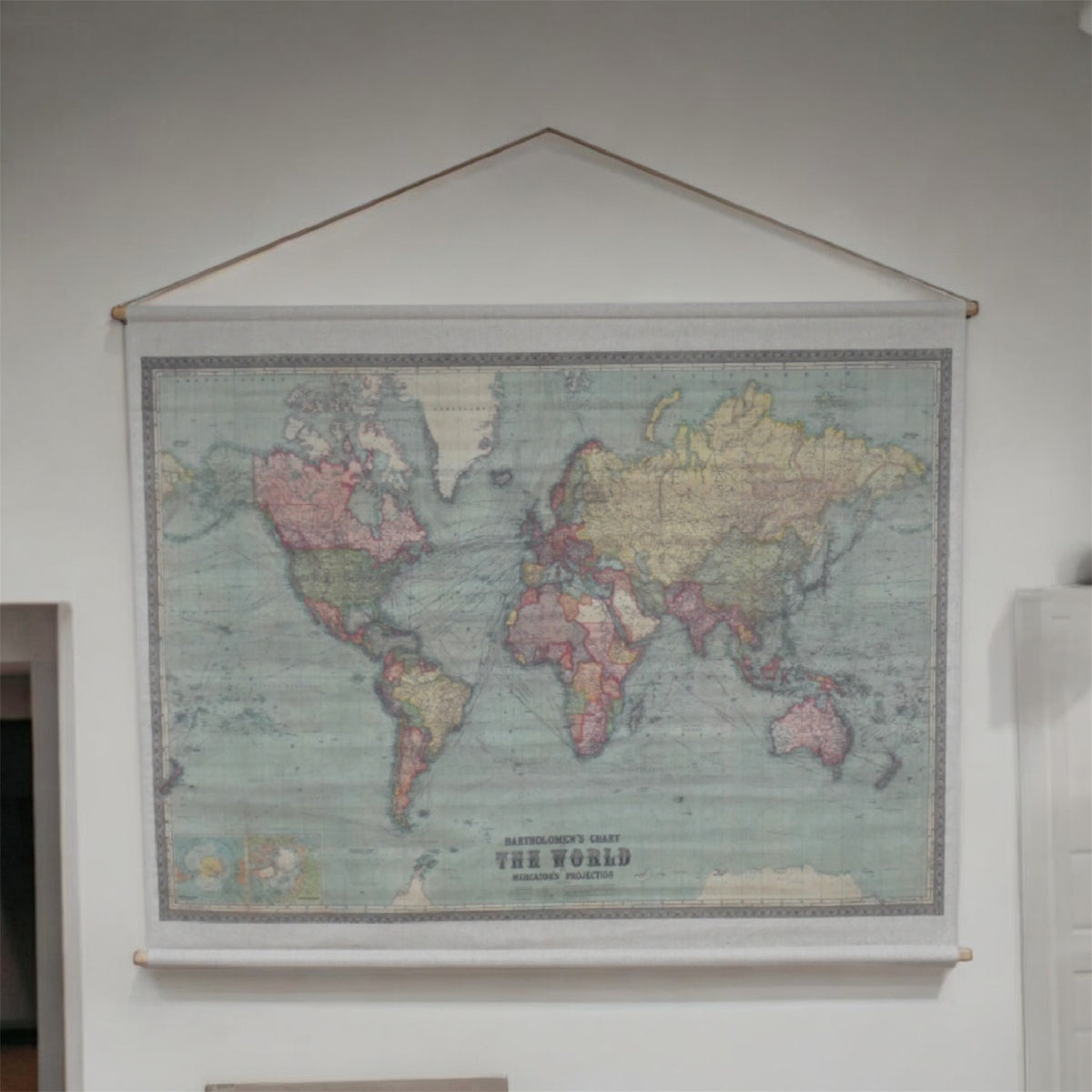 Large World Map Canvas Wall Art – Statement Global Map Print | Sign of the times Stoke