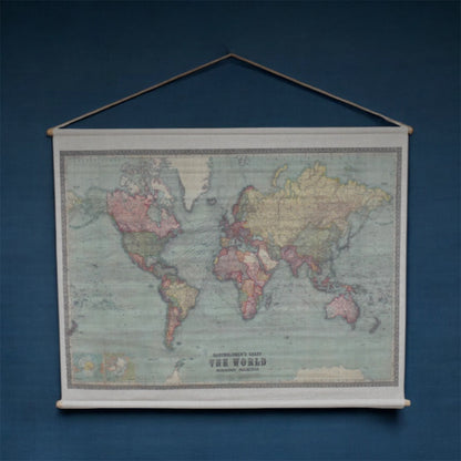 Large World Map Canvas Wall Art – Statement Global Map Print | Sign of the times Stoke