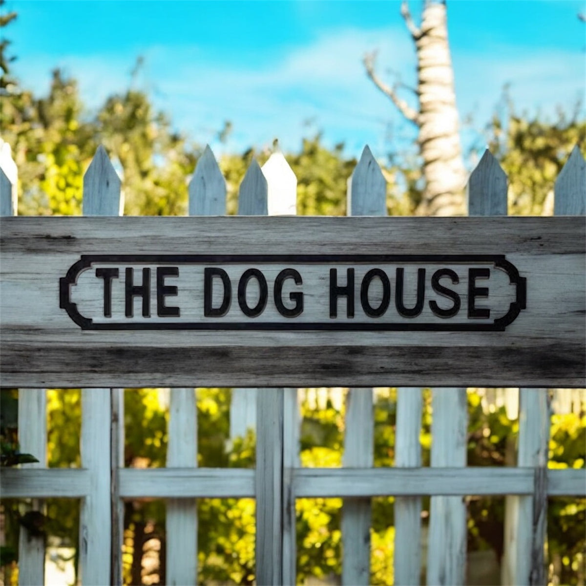 Wooden Dog House Sign – Rustic Pet Home Décor | Sign of the times Stoke