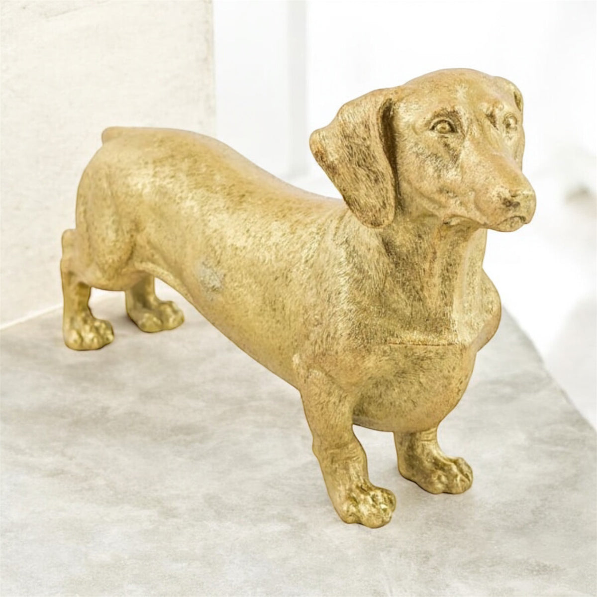 Gold Dachshund Figure – Stylish Dog Ornament | Sign of the times Stoke