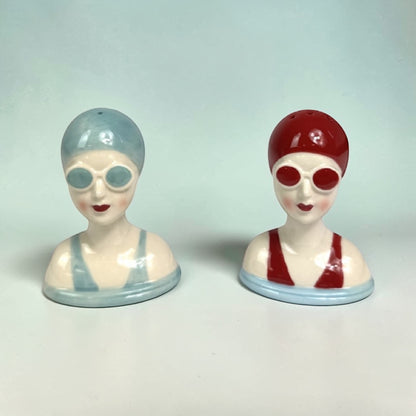 Set of Ceramic Beach Swimmers Salt & Pepper Shakers – Coastal Tableware | Sign of the times Stoke