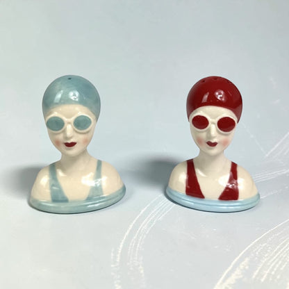 Set of Ceramic Beach Swimmers Salt & Pepper Shakers – Coastal Tableware | Sign of the times Stoke