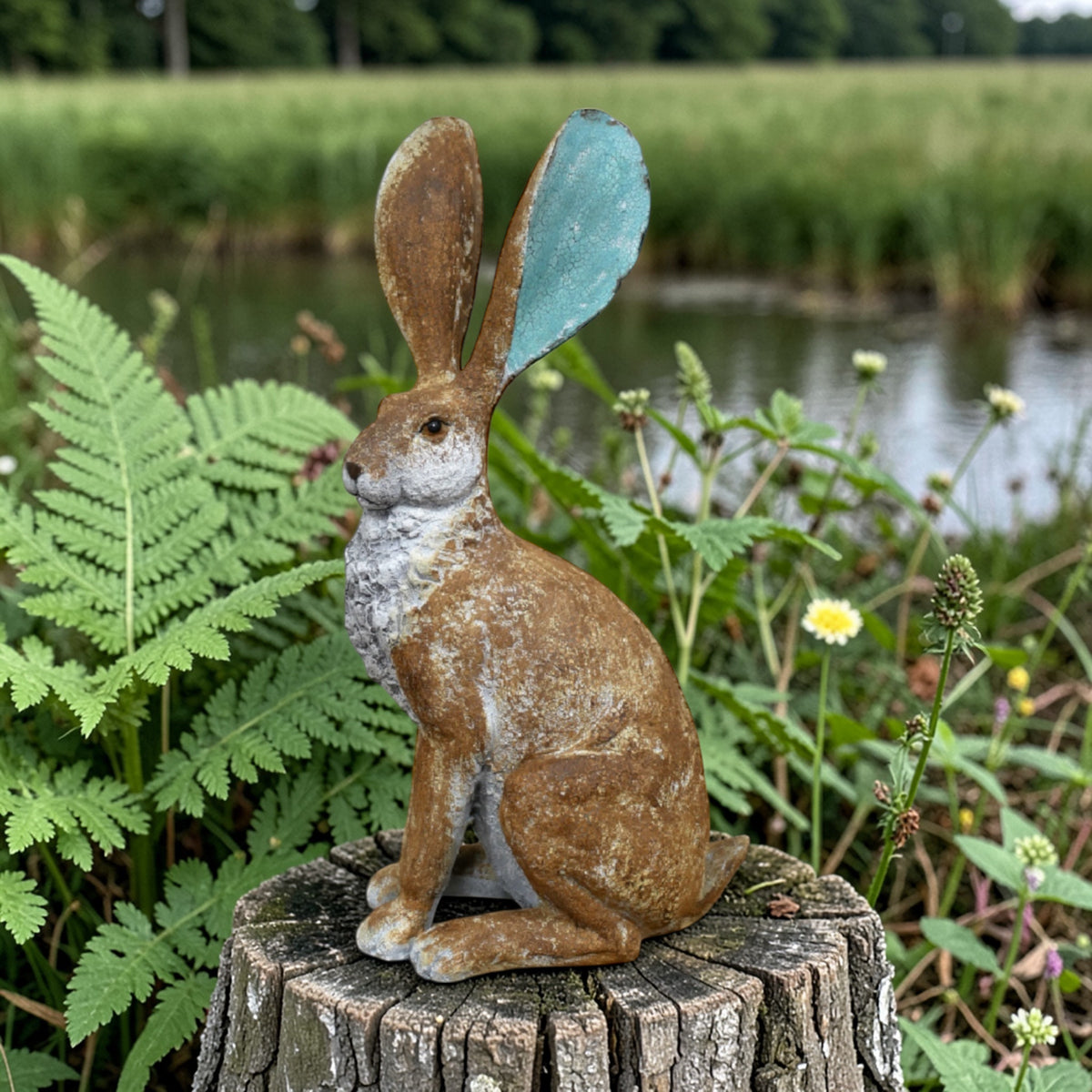 Delightful Hare Ornament – Elegant Resin Animal Sculpture | Sign of the times Stoke