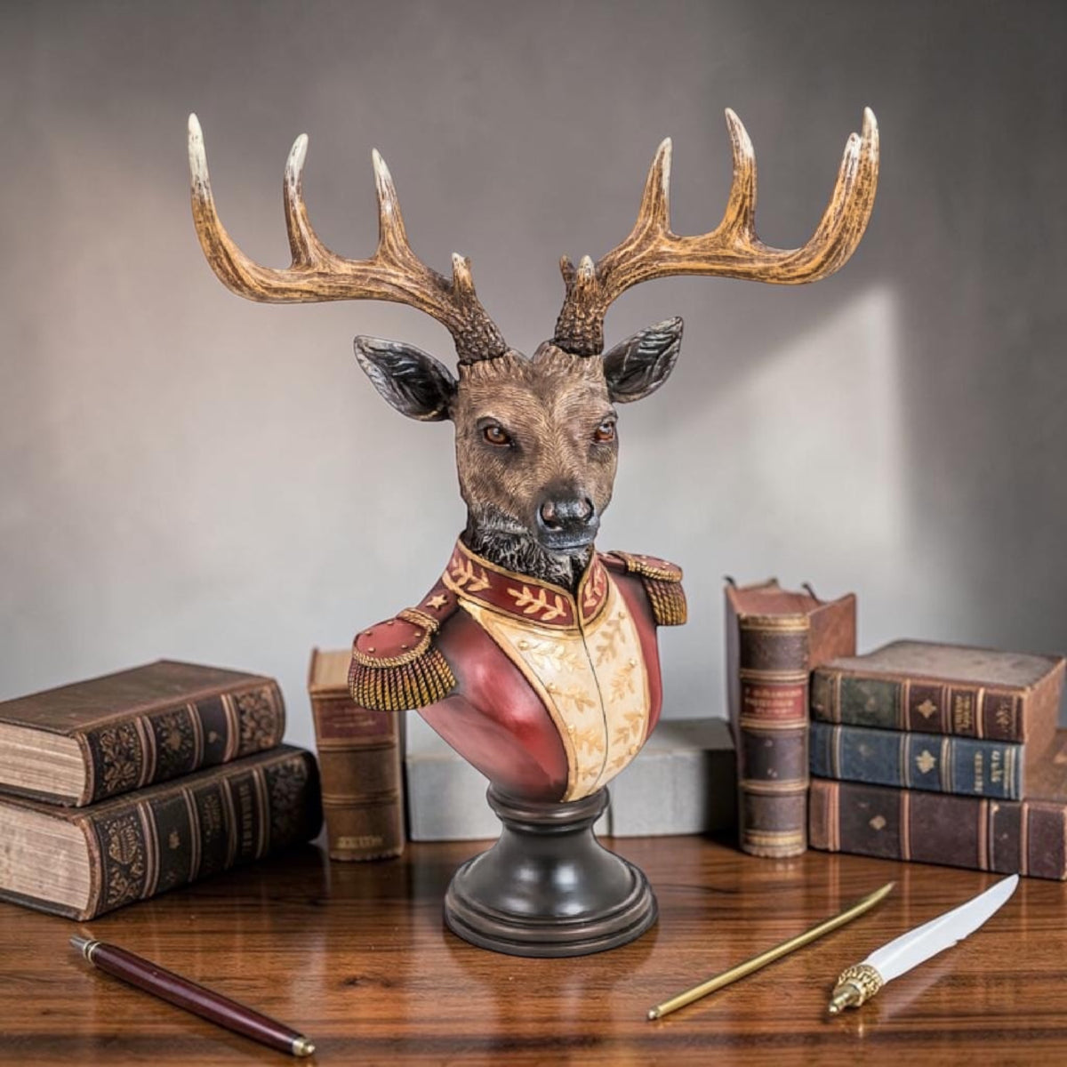 Gentry Stag Bust on round Base - Regal Resin Sculpture | Sign of the times Stoke