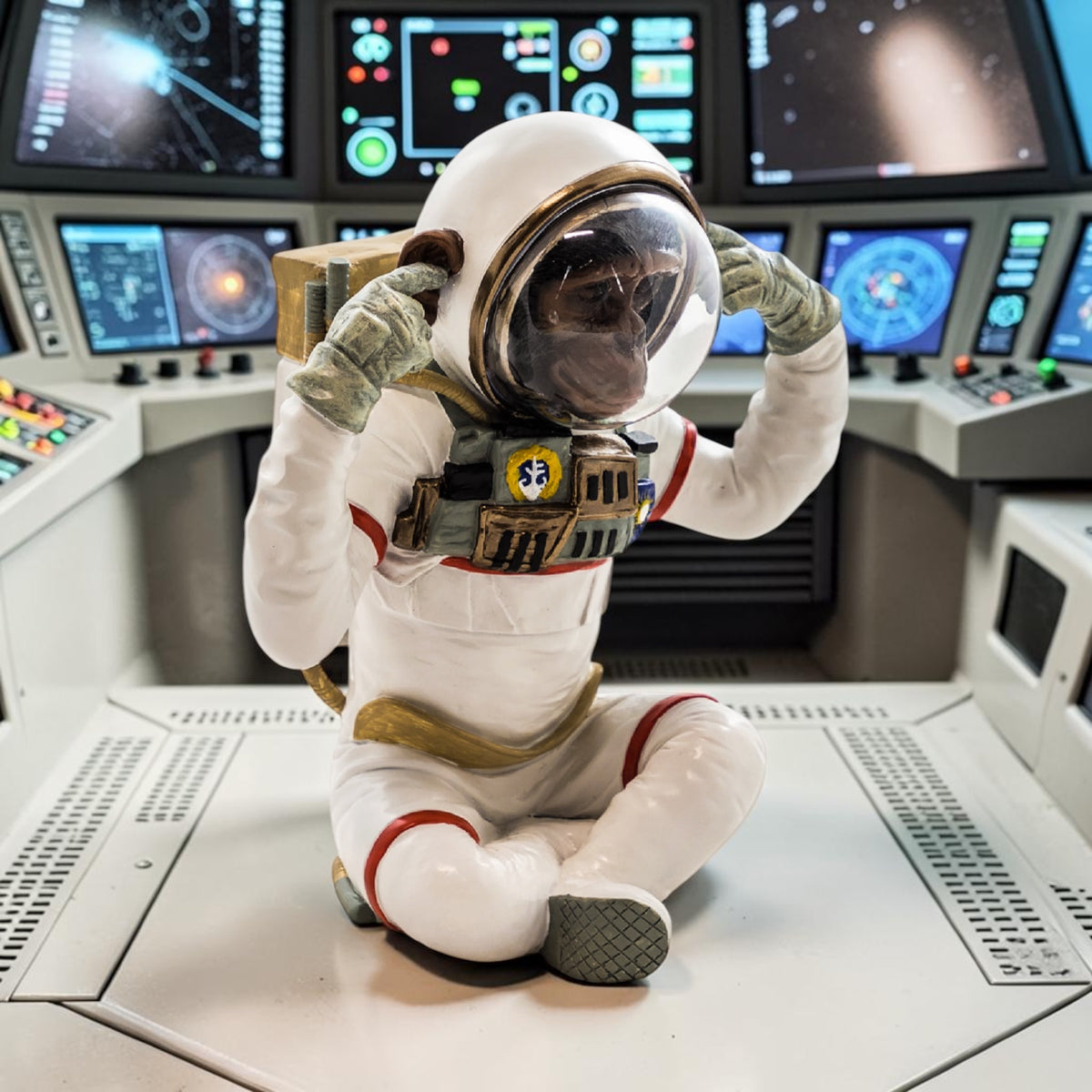 Monkey Astronaut "Hear No Evil" - Quirky Resin Figurine | Sign of the times Stoke