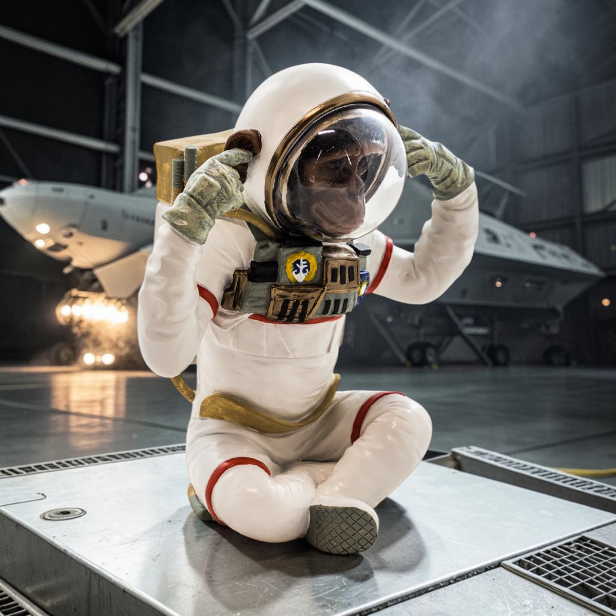 Monkey Astronaut "Hear No Evil" - Quirky Resin Figurine | Sign of the times Stoke