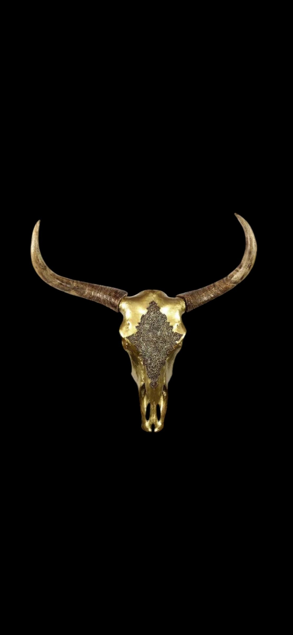 Gold Cow Skull Wall Hanging – Large Statement Wall Décor | Sign of the times Stoke
