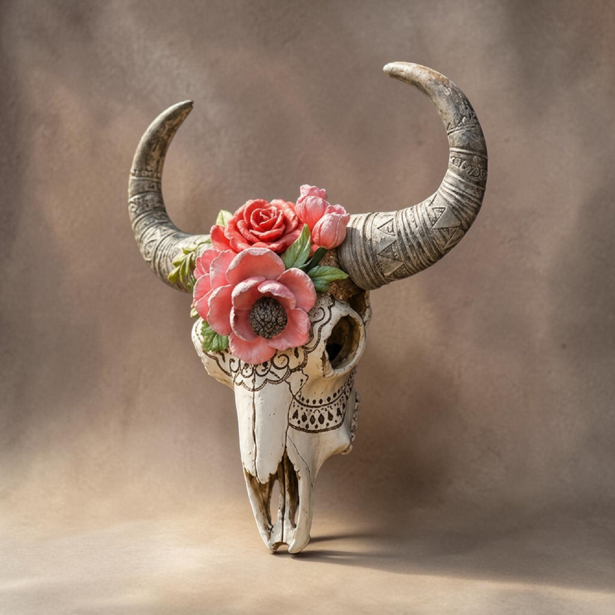Ram Skull with Flowers – Hand-Painted Statement Wall Décor | Sign of the times Stoke