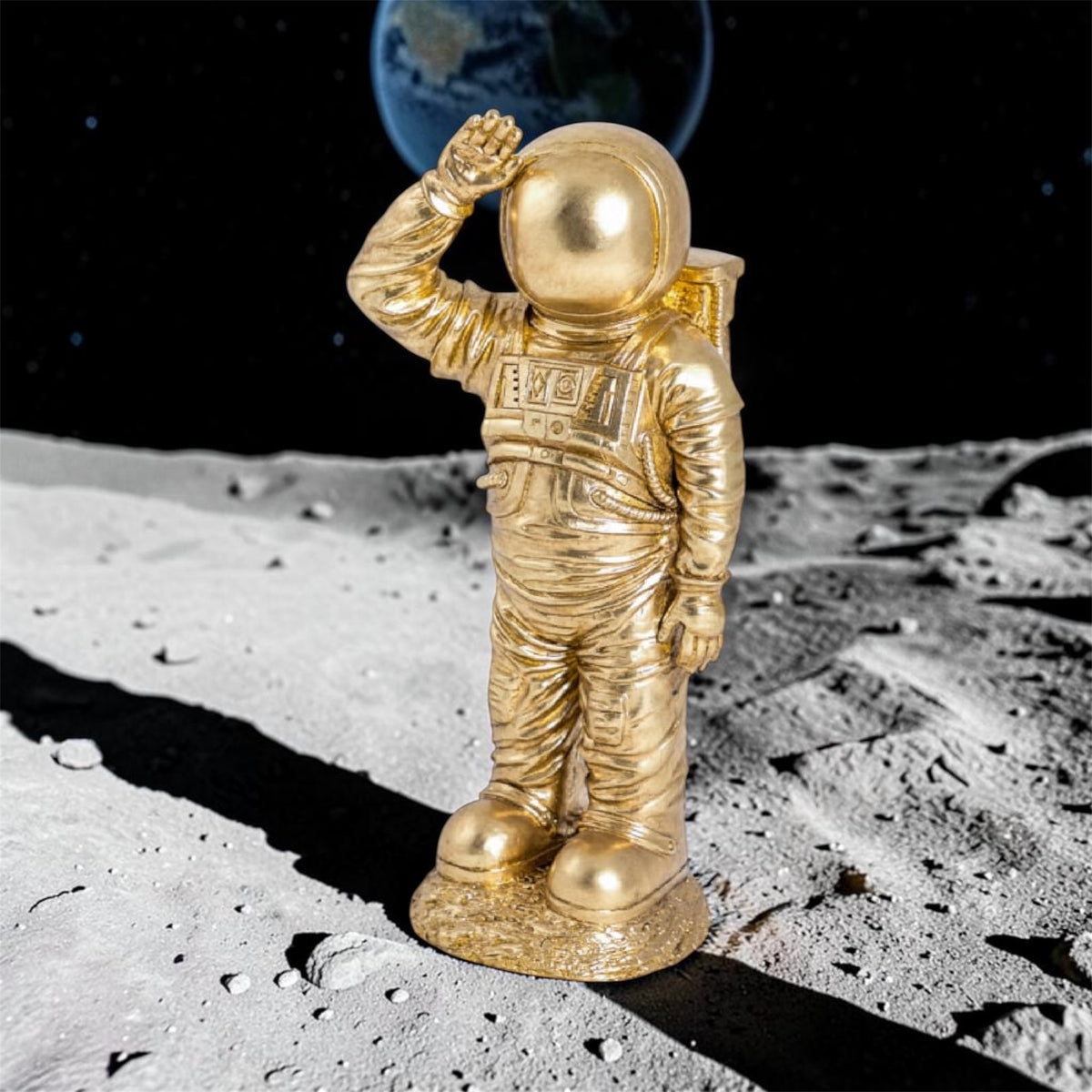 Gold Standing Astronaut – Space-Themed Decorative Sculpture | Sign of the times Stoke