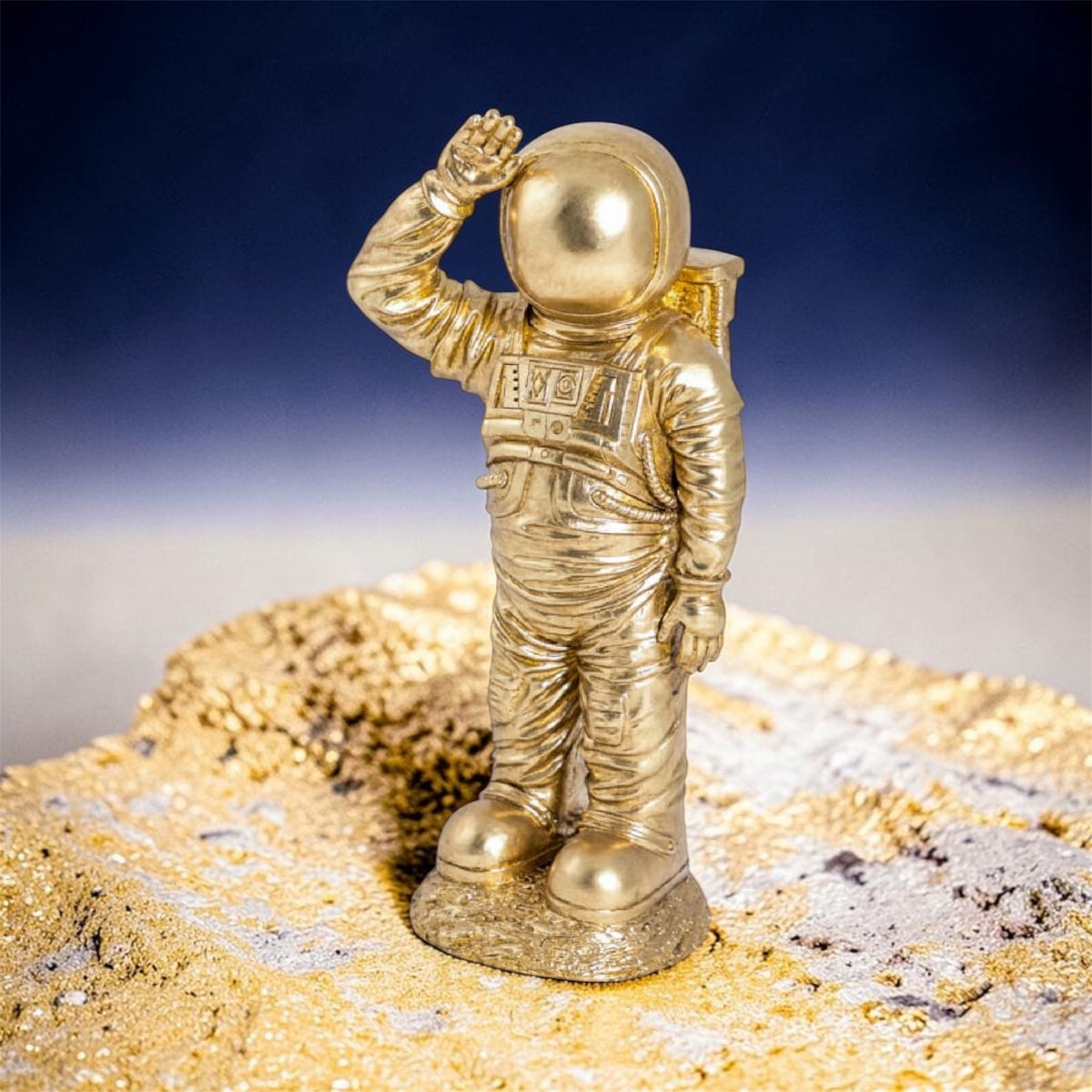 Gold Standing Astronaut – Space-Themed Decorative Sculpture | Sign of the times Stoke
