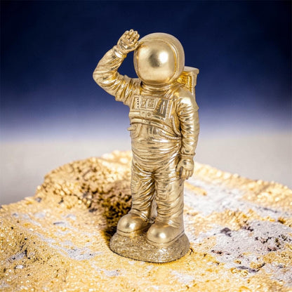 Gold Standing Astronaut – Space-Themed Decorative Sculpture | Sign of the times Stoke
