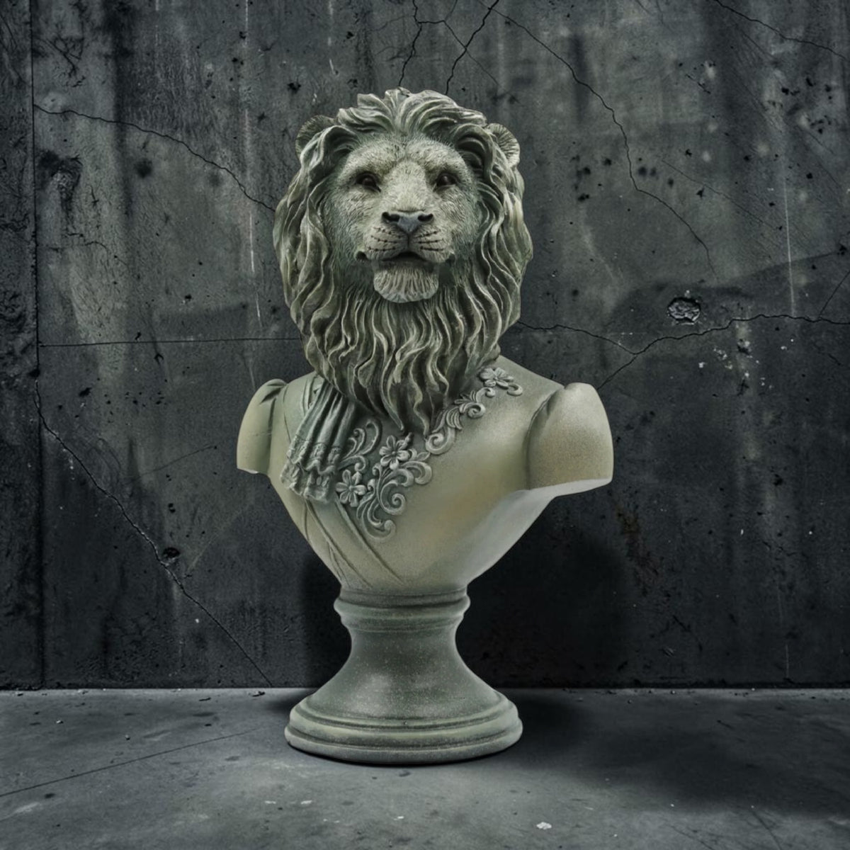 Lion Bust – Resin Animal Sculpture Decorative Ornament | Sign of the times Stoke